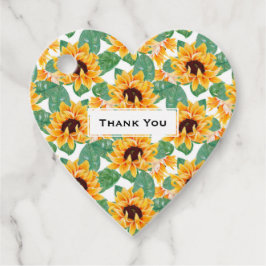 zonnebloemen Geel & Groen Patroon Dank u Bedankjes Labels