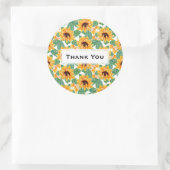 zonnebloemen Geel & Groen Patroon Dank u Ronde Sticker (Tas)