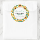  Zonnebloemen Geel & Groene Patroonkaars Ronde Sticker (Tas)