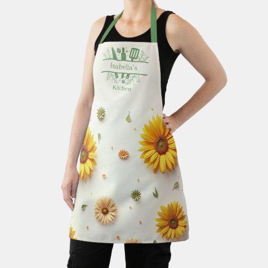 Zonnebloemen geel keukengerei schort (Insitu)