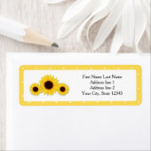 Zonnebloemen Geel Landelijke rustieke Adresetikett Etiket (Insitu)