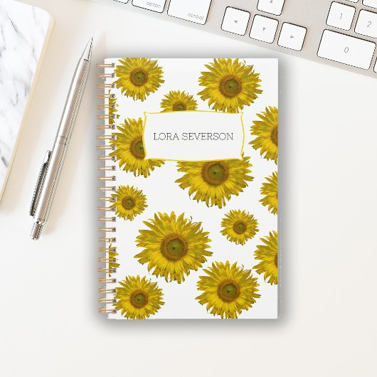 Zonnebloemen, geel planner