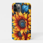 Zonnebloemen geel rood en blauw Case-Mate iPhone case (Achterkant)