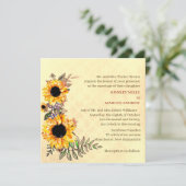 Zonnebloemen - Geel Rustisch Bind Kaart (Staand voorkant)