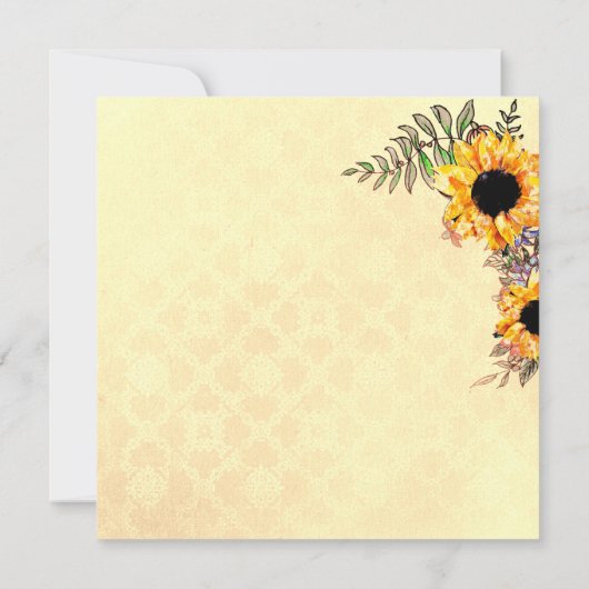 Zonnebloemen - Geel Rustisch Bind Kaart (Achterkant)