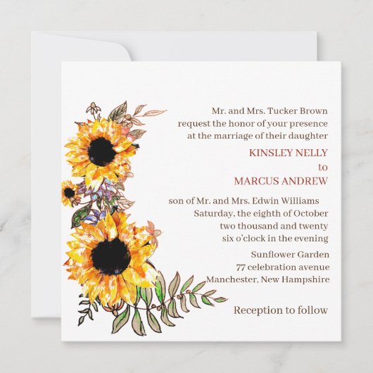 Zonnebloemen - Geel Rustisch Bind Kaart (Voorkant)