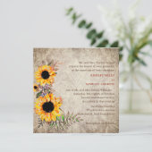 Zonnebloemen - Geel Rustisch Bind Kaart (Staand voorkant)