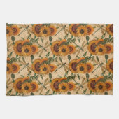 Zonnebloemen Geel Tan Dragonflies Floral Theedoek (Horizontaal)