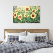 Zonnebloemen Geel  Textuur Bloemenkunst Canvas Afdruk (Insitu (Slaapkamer))