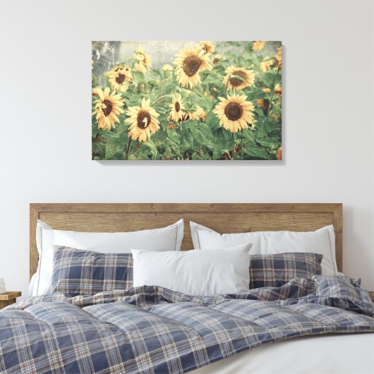 Zonnebloemen Geel  Textuur Bloemenkunst Canvas Afdruk (Insitu (Slaapkamer))