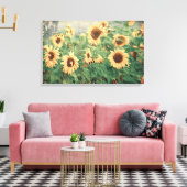 Zonnebloemen Geel  Textuur Bloemenkunst Canvas Afdruk (Insitu (Woonkamer))