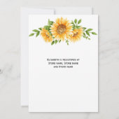 Zonnebloemen Geel Vrijgezellenfeest Kaart (Achterkant)