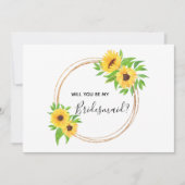 Zonnebloemen, geel, word jij mijn Bridesmaid Kaart (Voorkant)