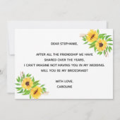 Zonnebloemen, geel, word jij mijn Bridesmaid Kaart (Achterkant)
