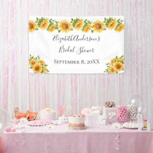 Zonnebloemen Gele Bloem Bruidsbruiloft  Spandoek (Feest)