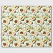 Zonnebloemen Gele Bloemen Elegante Waterverf Cadeaupapier (Vlak)