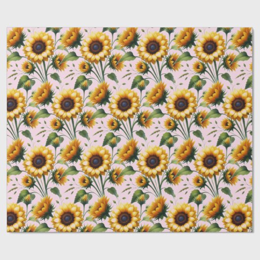 Zonnebloemen Gele Bloemen Elegante Waterverf Cadeaupapier (Vlak)