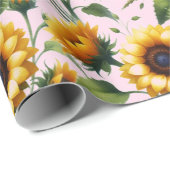 Zonnebloemen Gele Bloemen Elegante Waterverf Cadeaupapier (Rol Hoek)