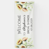 Zonnebloemen Gele Bloemen Rustiek Vrijgezellenfees Spandoek (Verticaal)