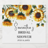 Zonnebloemen Gele Bloemen Rustiek Vrijgezellenfees Sparkling Wijnetiket (Enkel label)