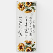 Zonnebloemen Gele Bloemen Rustieke Bruiloft Feest Spandoek (Verticaal)