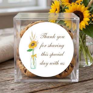 Zonnebloemen Gele Bloemige Landelijke Trouw Dank J Ronde Sticker