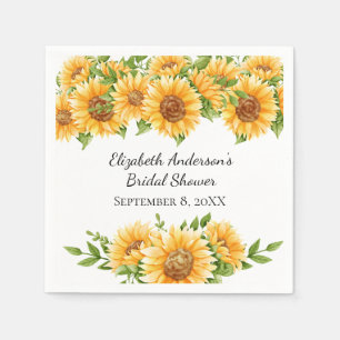 Zonnebloemen Gele Bloemige Rustieke Bruiloftsdouch Servet