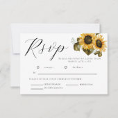 Zonnebloemen Gele Floral Wedding RSVP Kaart (Voorkant)