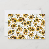 Zonnebloemen Gele Floral Wedding RSVP Kaart (Achterkant)