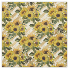 Zonnebloemen Gele gouden Stripes Waterverf Stof