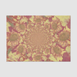 Zonnebloemen Gele ontkleurde Waterverf Floral Art Tissuepapier