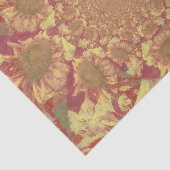 Zonnebloemen Gele ontkleurde Waterverf Floral Art Tissuepapier (Detail)