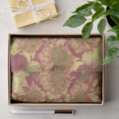 Zonnebloemen Gele ontkleurde Waterverf Floral Art Tissuepapier (Geschenk)