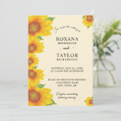 Zonnebloemen Gele Painterly Floral Weddenschap Kaart (Staand voorkant)