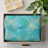 Zonnebloemen Gele Turquoise Abstracte Kunstontbind Tissuepapier (Geschenk)