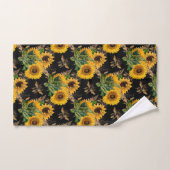 Zonnebloemen Gele zwarte bijen Bouquet Bad Handdoek (Handdoek)