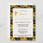 Zonnebloemen Gele zwarte bijen Bouquet Baptisme Kaart (Voorkant)