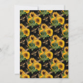 Zonnebloemen Gele zwarte bijen Bouquet Baptisme Kaart (Achterkant)