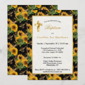 Zonnebloemen Gele zwarte bijen Bouquet Baptisme Kaart (Voorkant / Achterkant)