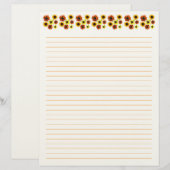 Zonnebloemen Gelinieerd Briefpapier Briefhoofd (Voorkant / Achterkant)