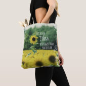 Zonnebloemen geloof groter dan angst tote bag (Dichtbij)