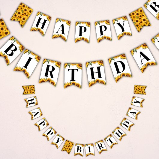 Zonnebloemen Gelukkige Verjaardag Bunting Flag Ban Vlaggetjes