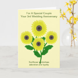 Zonnebloemen Gepersonaliseerd Jubileum van het 3de Kaart
