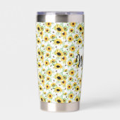 Zonnebloemen gepersonaliseerd monogram geïsoleerde drinkbeker (Voorkant)