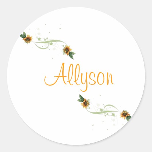 Zonnebloemen Gepersonaliseerde Stickers (Voorkant)