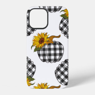 Zonnebloemen geruite pompoen naadloos patroon. Boe iPhone 12 Hoesje
