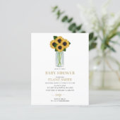 Zonnebloemen Geslacht Neutrale Baby shower Uitnodi (Staand voorkant)
