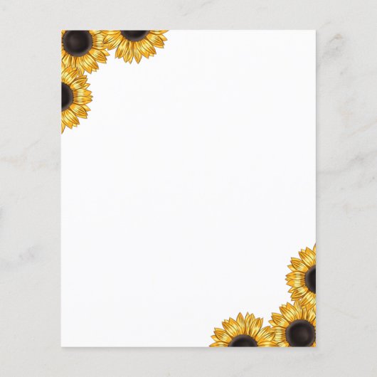 Zonnebloemen Geslacht Neutrale Baby shower Uitnodi (Achterkant)