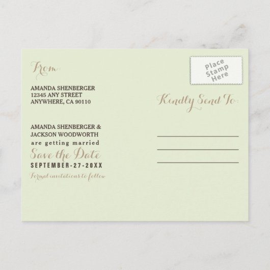 Zonnebloemen gesneden hek Save the Date Briefkaart (Achterkant)