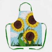 Zonnebloemen, geverfd schort (Voorkant)